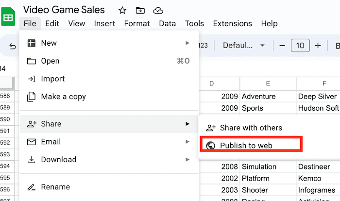 google sheets to snowflake - publish to web.png