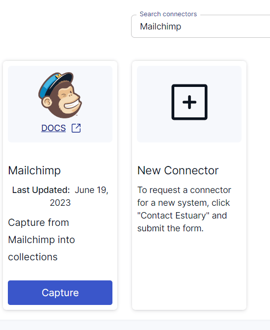 Mailchimp connector search result