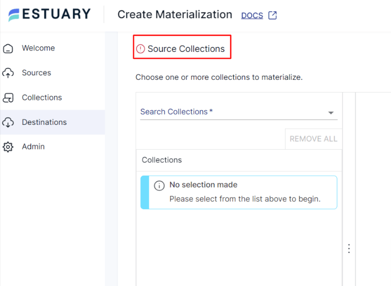 DynamoDB to PostgreSQL - source collections