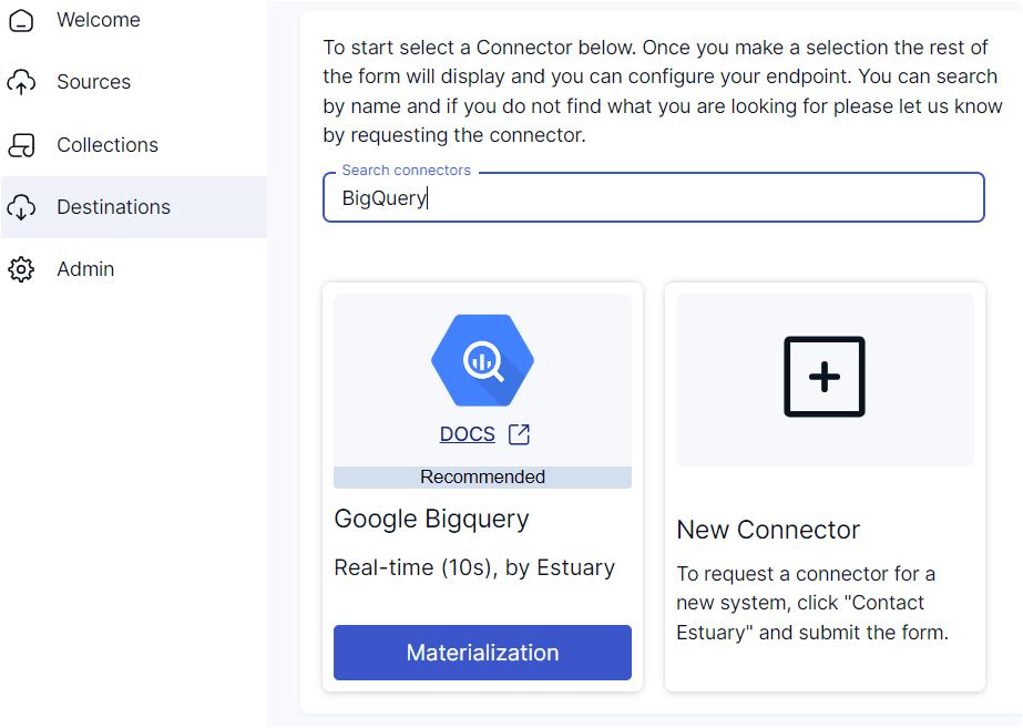 firestore to bigquery - select bigquery as your destination