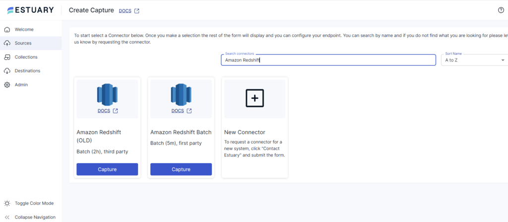 Redshift to elasticsearch - Redshift Search Connector Page